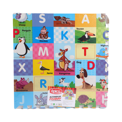 Alfombra de Foamy Grande 24 x 24 Pulgadas (Animales y Letras)