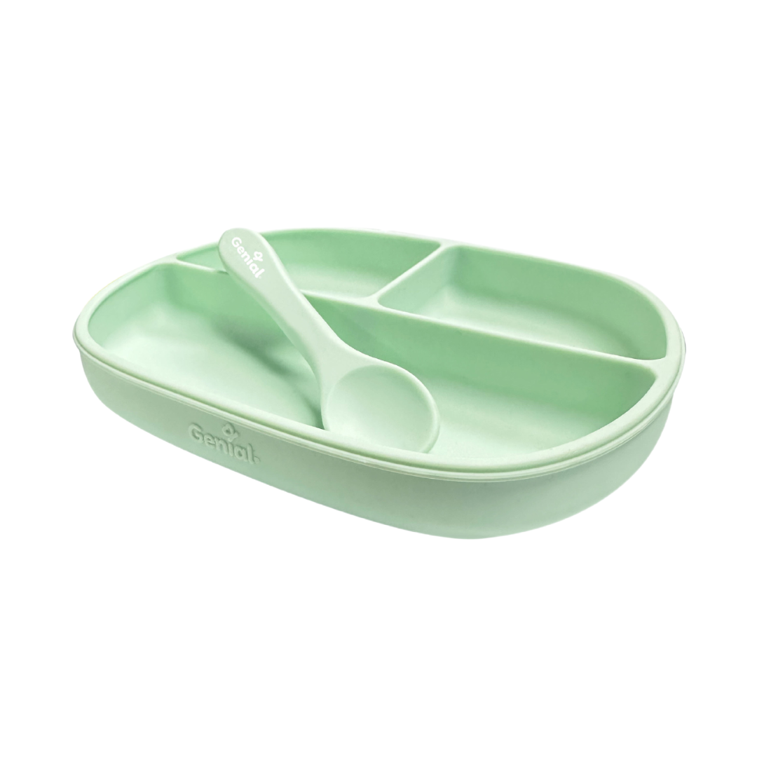 Set de Plato y Cuchara para Bebé de Silicona