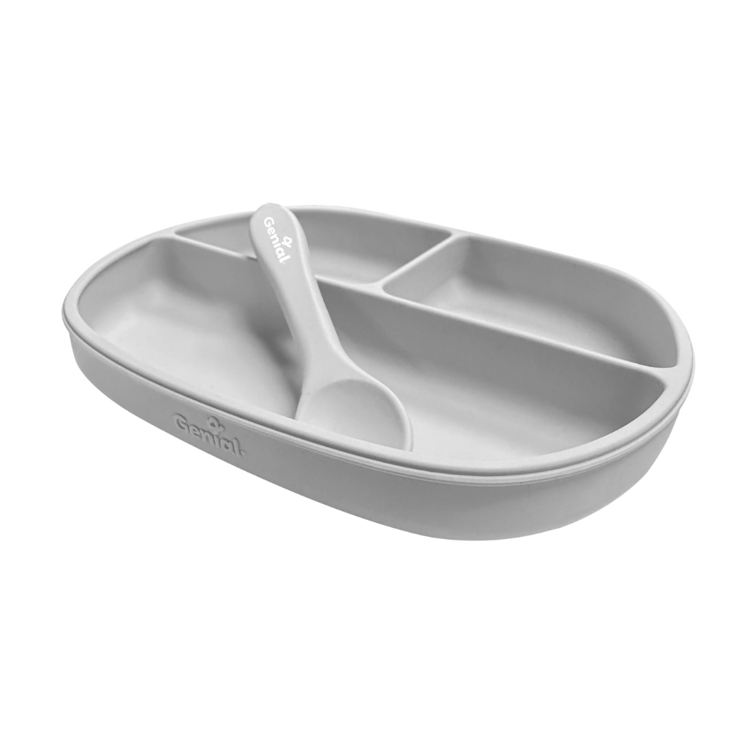 Set de Plato y Cuchara para Bebé de Silicona