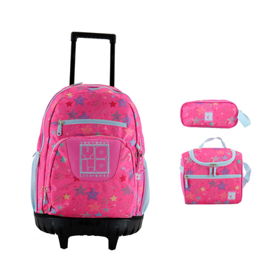 Combo YOLO Estrella Rosa (Maleta 20 pulgadas, Lonchera y Cartuchera)