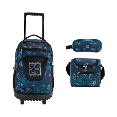 Combo Yolo Shark (Mochila 20 Pulgadas, Lonchera y Cartuchera)