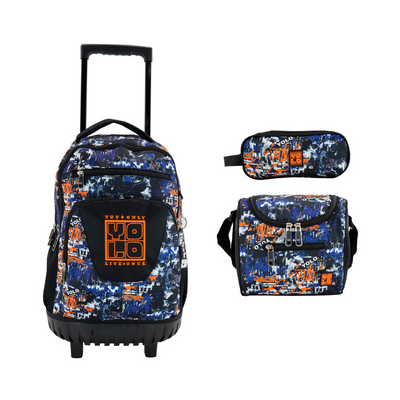 Combo YOLO Naranja (Maleta 20 pulgadas, Lonchera y Cartuchera)