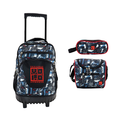 Combo YOLO Grafiti Niño (Maleta 20 pulgadas, Lonchera y Cartuchera)