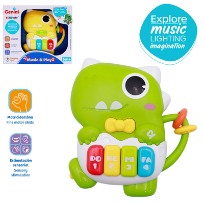 Dinosaurio Piano Musical Con Luces