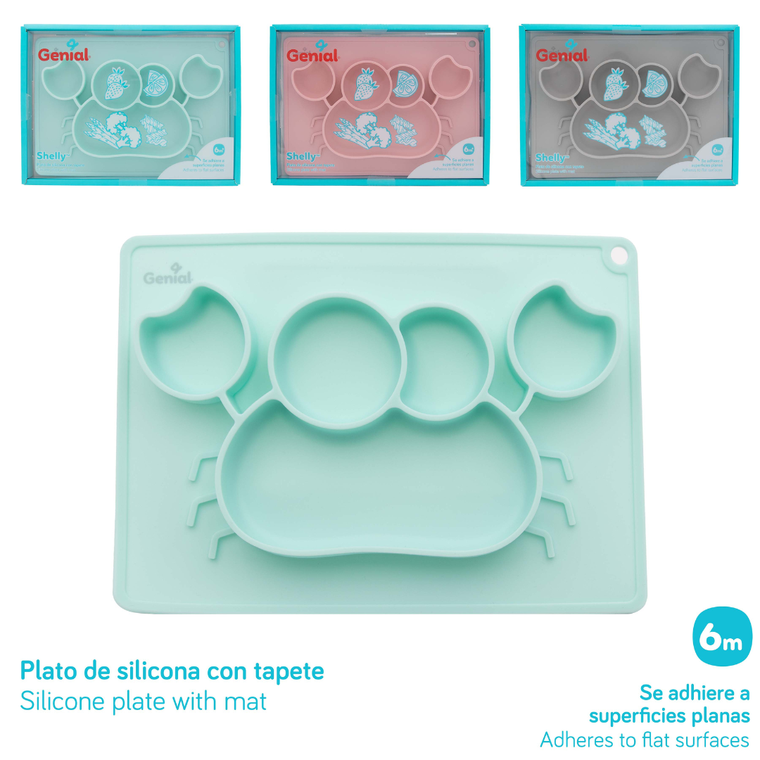 Plato de Silicona Para Bebés con Tapete