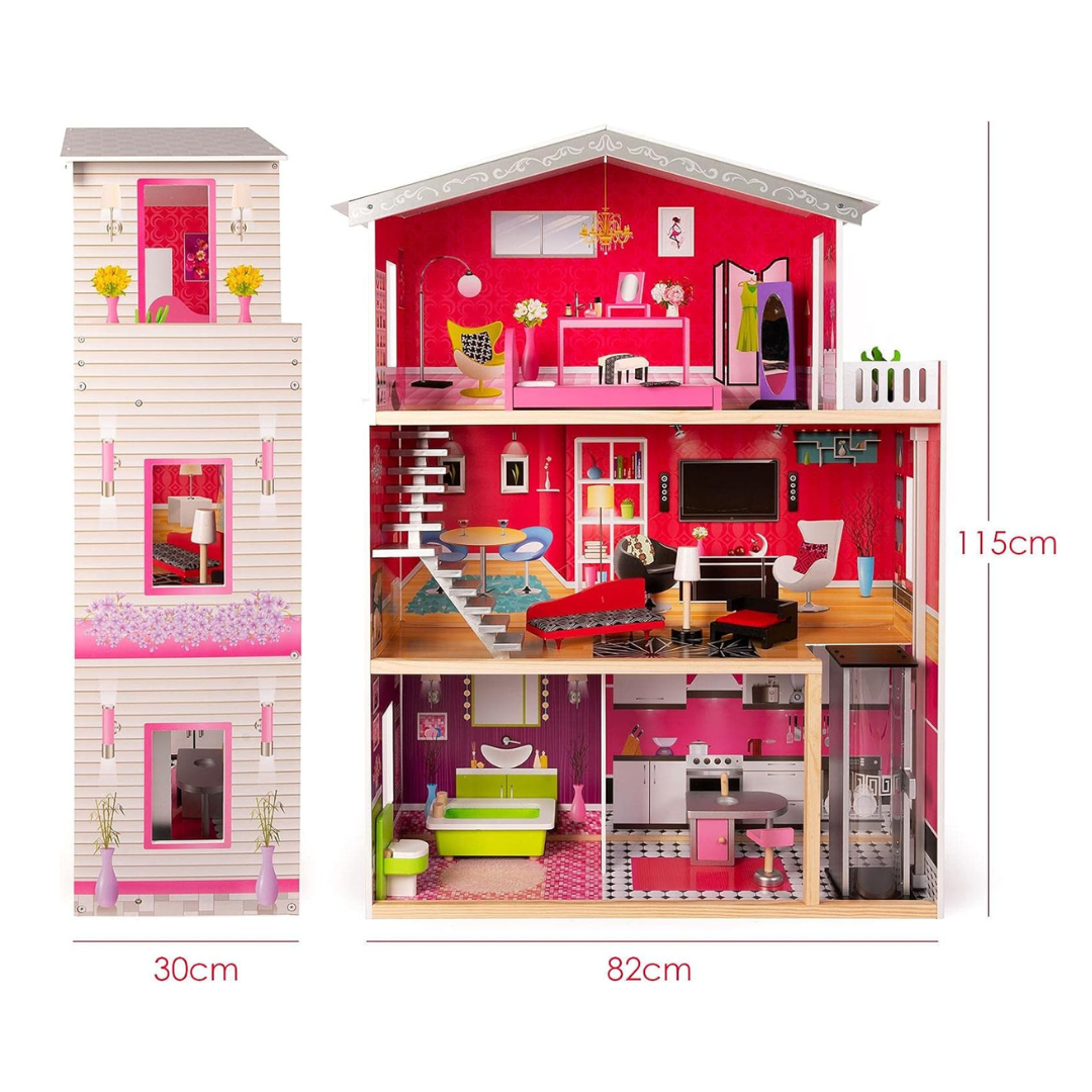 Casita de Madera Para Niñas (116cm x 82cm x 30cm)
