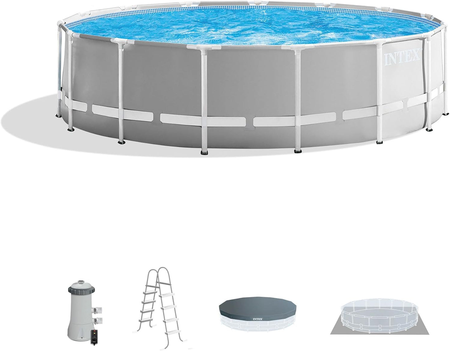 Intex 15FT x 48IN (Incluye Bomba, Filtro, Escalera, Forro y Tapiz de Suelo)
