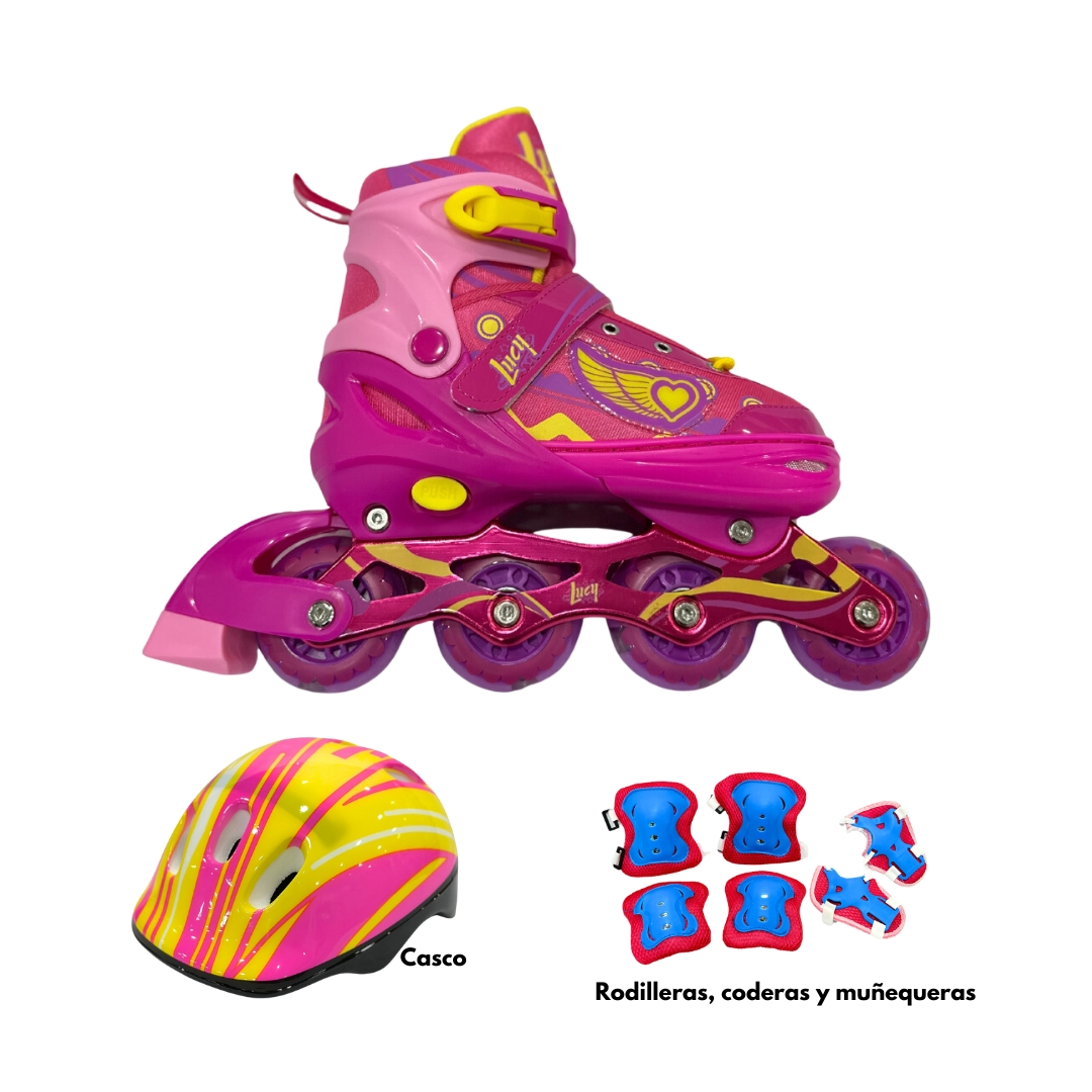 Patines Soy Lucy En Línea (Incluyen Casco y Rodilleras)