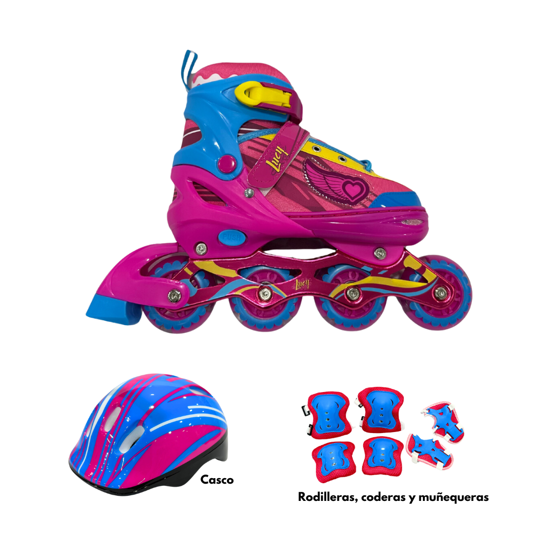 Patines Soy Lucy En Línea (Incluyen Casco y Rodilleras)