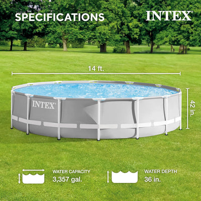 Intex 14FT x 42IN (Incluye Bomba, Filtro, Cobertor y Tapiz de Suelo)