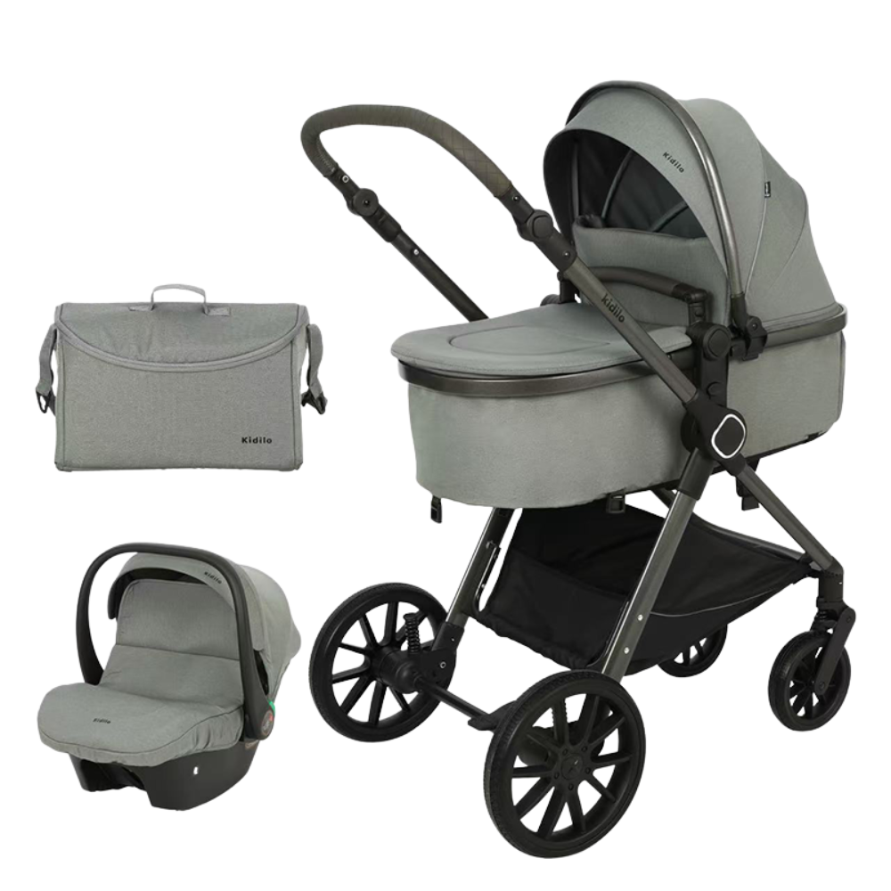 Coche Para Bebe Deluxe Reversible H5+C - Incluye Silla de Carro y Pañalera
