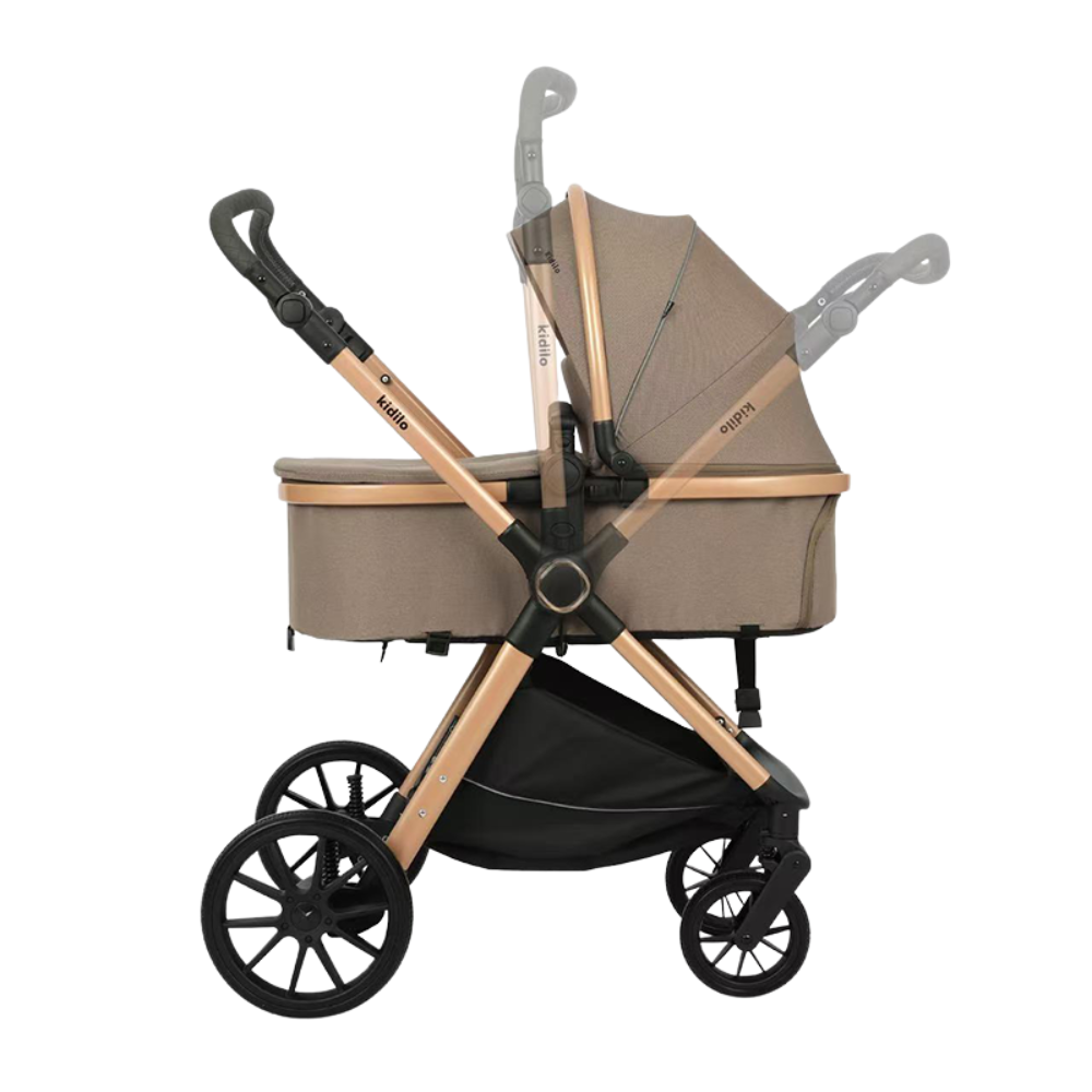 Coche Para Bebe Deluxe Reversible H5+C - Incluye Silla de Carro y Pañalera