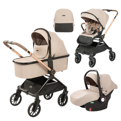 Coche Para Bebé De Lujo Modelo Diamond - Incluye Silla de Carro, Pañalera, Mosquitero y Protector de Lluvia