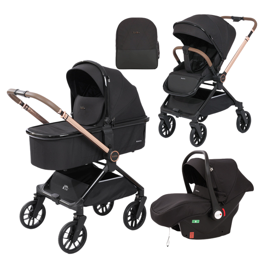 Coche Para Bebé De Lujo Modelo Diamond - Incluye Silla de Carro, Pañalera, Mosquitero y Protector de Lluvia