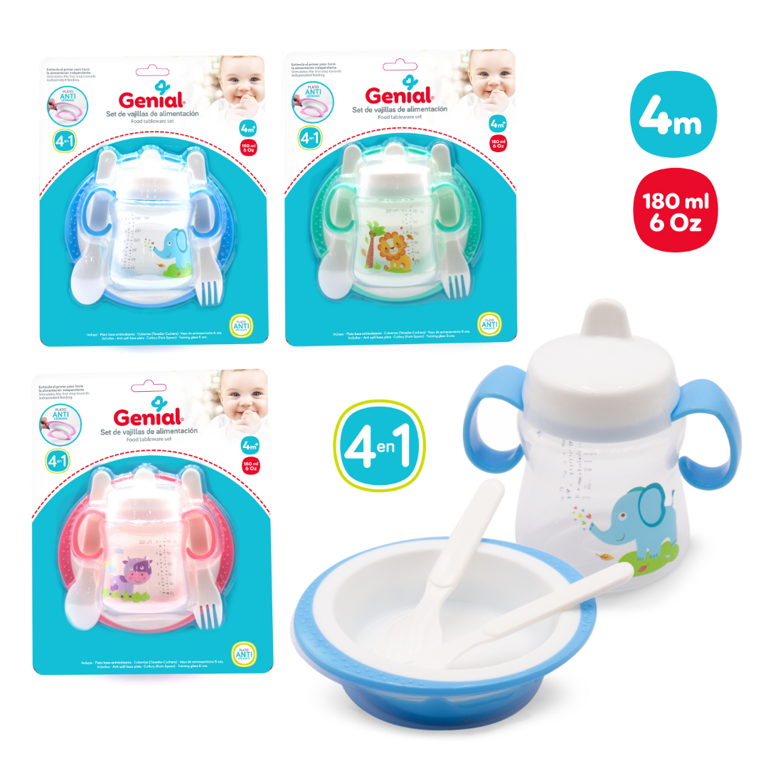 Set de Vajilla Infantil con Base Succión